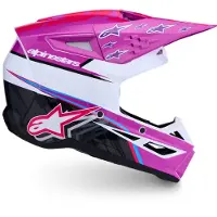 Alpinestars Casco S-M3 Falcon ECE 22.06 Purple White Black Pink Fl Gl