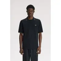 Fred perry per uomo. M3404 Polo con collo aperto nero (XL), Casual, Cotone, Manica corta