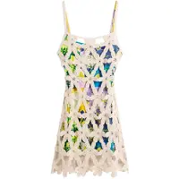 Desigual , vestito crochet bianco, Donna, Cotone, Bianco, L