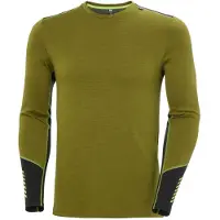Helly Hansen - Prima pelle termica in lana merino - Lifa Merino Midweight Crew Olive Green in Pelle - Taglia XL - Verde