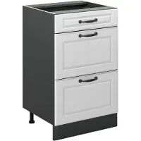 Vicco Mobiletto base per cucina R-Line Bianco country/Antracite 50 cm senza piano di lavoro, Model 69842