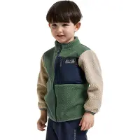 Didriksons Kid's Anten Full-Zip Giacca in pile Bambini (120, olivia)