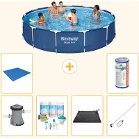 Bestway Steel Pro, piscina in acciaio, rotonda - 396x84 cm - 7 pezzi, modello S22109