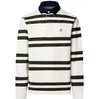 Hackett per uomo. HM5700025 Polo Rugby bianco (L), Casual, Cotone, Manica lunga
