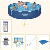 Bestway Steel Pro, piscina in acciaio, forma rotonda - 396x84 cm - composta da 6 parti, modello S22112