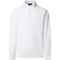 Hackett per uomo. HM5500049 Polo a maniche lunghe Pima bianco (XL), Casual, Cotone, Classico, Manica lunga