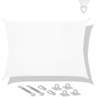 Vonroc Vela Ombreggiante Rettangolare – 400x300 cm – bianco | Incl. Kit di Montaggio in Acciaio Inox