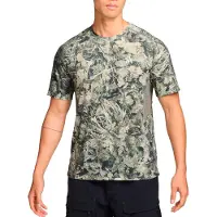 Nike - T-shirt traspirante e ventilata - M DF ADV Solar Chase SS Tee Aop Squa Lgt Army Chamo Camo per Uomo in Cotone - Taglia L - Kaki