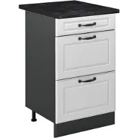 Vicco Mobiletto base per cucina R-Line Bianco country/Antracite 50 cm piano di lavoro Antracite, Model 69843