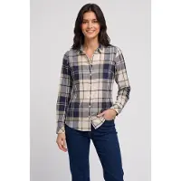 Barbour per donna. LSH1353 Camicia Bredon beige, blu marino (XS), Casual, Cotone, Manica lunga, Navy
