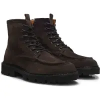 BOSS per uomo. 50573413 Stivali in pelle Julio Halb marrone scuro (44), Basso, Cerniera, Casual
