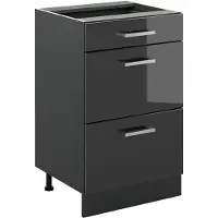 Vicco Mobiletto base per cucina R-Line Antracite lucido/Antracite 50 cm senza piano di lavoro, Model 69778