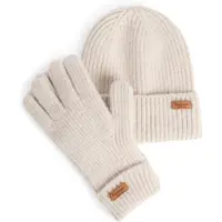 Barbour per donna. LGS0108 Set regalo berretto e guanti Pendle (OSFA), Beige, Casual, Poliestere