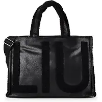 Liu Jo per donna. 2F6037-E0021 Borsa tote grande con logo nero (OSFA), Casual, Poliestere