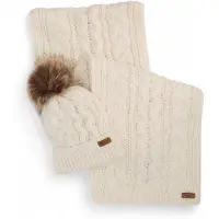 Barbour per donna. LGS0025 Set regalo cappello e sciarpa Penshaw beige (OSFA), Casual, Acrilico