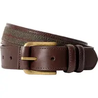 Hackett London per uomo. HM4100084 Cintura in pelle Horse N Hound verde oliva (34), Casual, Classico