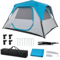 Costway Tenda pop-up con tettoia rimovibile per 5-6 persone