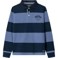 Hackett London per ragazzo. HK5700010 Patch da rugby polo blu (13Años= 157cm), Casual, Cotone, Manica lunga, moda per bambini