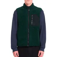 Volcom - Pile senza maniche in sherpa - Muzzer Fuzzar Vest Scarab per Uomo in Silicone - Taglia XL - Verde