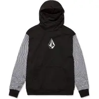 Volcom - Felpa idrorepellente con cappuccio - Hydro Riding Hoodie Black/White in Pelle - Taglia S - Nero