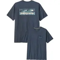 Patagonia Boardshort Logo Pocket Responsibili-Tee T-shirt Uomo (L, blu)