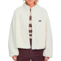 Volcom - Giacca in pile calda con cerniera - Wylding Out Sherpa W Off White per Donne in Cotone - Taglia S - Bianco