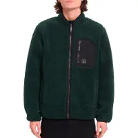 Volcom - Giacca in pile sherpa con cerniera - Muzzer Fuzzar Zip Scarab per Uomo in Silicone - Taglia L - Verde