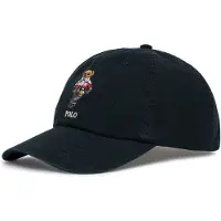Ralph Lauren per uomo. 710B27551001 Cappello in twill con Polo Bear nero (OSFA), Casual, Cotone