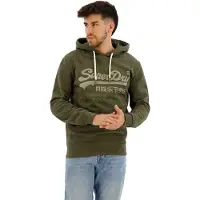 Superdry per uomo. M2013565A Felpa verde con logo classico Vintage Heritage (S), Casual, Manica lunga, Sostenibile, Cotone Riciclato