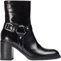 Wonders per donna. I-9204_2763_5792 Stivaletti in Pelle Rivetto 04 Nero (40), 5 a 8cm, Cerniera, Casual