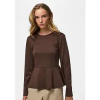 Pieces Top A Maniche Lunghe | Marrone | XS