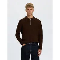 Selected Maglione A Mezza Cerniera Uomini Marrone L