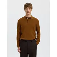 Selected Camicia Polo In Maglia Uomini Marrone M