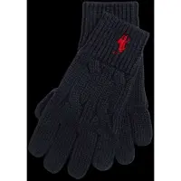 Ralph Lauren unisex. 323P00672001 Guanti di cotone a trecce blu marino (L/XL), Casual, Navy