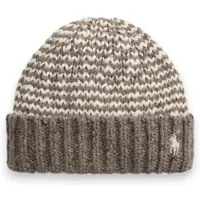 Ralph Lauren per donna. 455P18138001 Berretto in misto lana con righe marroni (OSFA), Marrone, Casual