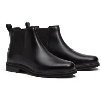 Timberland per uomo. TB0A42PGW021 Stivali Chelsea in pelle nera Stormbucks (40), Nero, Basso, Nessuno, Casual