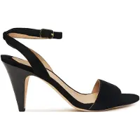 Ralph Lauren per donna. 802P15730006 Sandalo Gracy in camoscio di pecora nero (41), Pelle, 3 a 5cm, Fibbia, Casual, Da sera, Classico