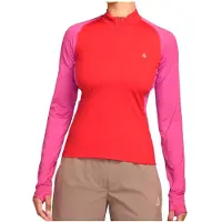 Nike Women's ACG Dri-Fit Wildsee Quarter Zip L/S Top Maglia a manica lunga Donna (M, rosso)