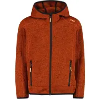 CMP Boy's Jacket Fix Hood Jacquard Knitted Giacca in pile Bambini (98, rosso)