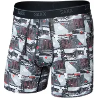 Saxx Quest Quick-Dry Mesh Boxer Brief Fly 6'' Intimo sintetico Uomo (XL, grigio)