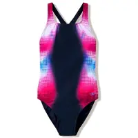 Speedo Women's Print Medalist Swimsuit Costume intero Donna (48, blu)