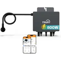 TSUN TSOL-MX800Lite, micro-inverter da 800 W, con 2 MPPT, Wi-Fi e Bluetooth, grado di protezione IP67. Micro-inverter per 2 pannelli solari, completo di cavo di collegamento da 5 metri