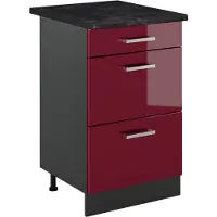 Vicco Mobiletto base per cucina R-Line Rosso lucido/Antracite 50 cm piano di lavoro Antracite, Model 69851