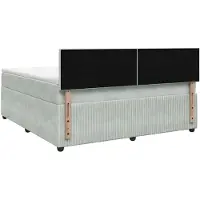 vidaXL Letto a molle con materasso grigio chiaro 140 x 200 cm in velluto
