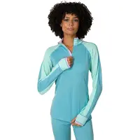 Kari Traa Women's Mila Half Zip Intimo lana merinos Donna (L, turchese)