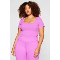 Fabletics Sleek Seamless Scoop Neck Short-sleeve Top Electric Orchid Taglia: 4X REG | Maglie Sportivi Outlet | Donna | Magenta