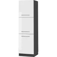 Vicco Mobile cucina dispensa Fame-Line Bianco lucido/Antracite 60 cm, Model 38572