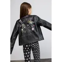 Desigual , giacca effetto pelle, Bambini, Poliuretano, Nero, 5/6