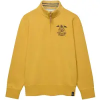 Superdry per uomo. M2014556A Felpa con mezza zip Gothic Varsity giallo (L), Casual, Cotone, Manica lunga, Senape