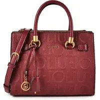 Liu Jo borsa a mano satchel piccola in pelle logata bordeaux